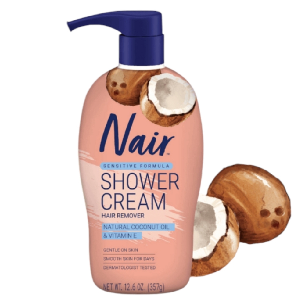 Nair Shower Cream Hair Remover Sensitive Formula - Coconut Oil + Vitamin E